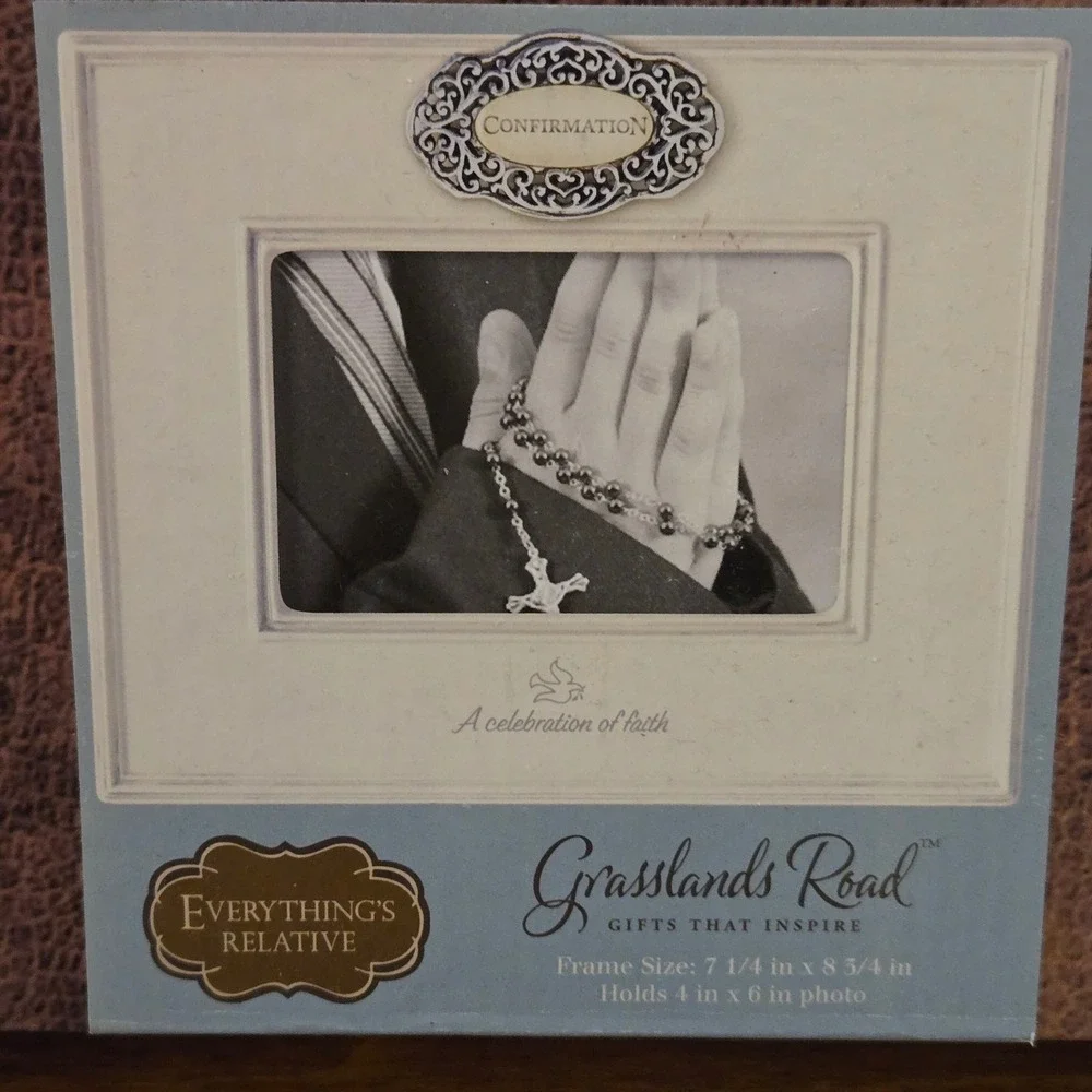 Grasslands Road Confirmation Ceramic Picture Frame 4x6 Celebration of Faith NIB